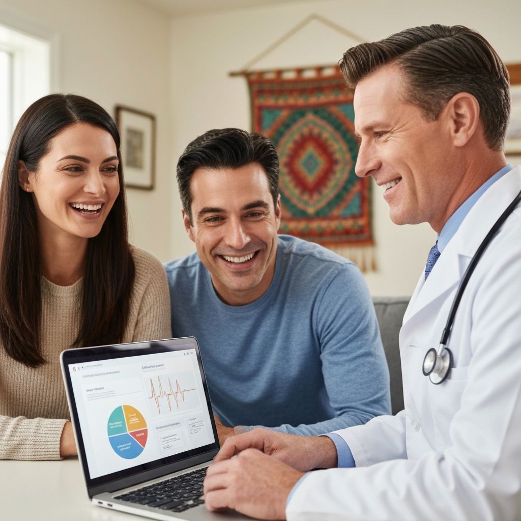 Família feliz usando serviços de telemedicina